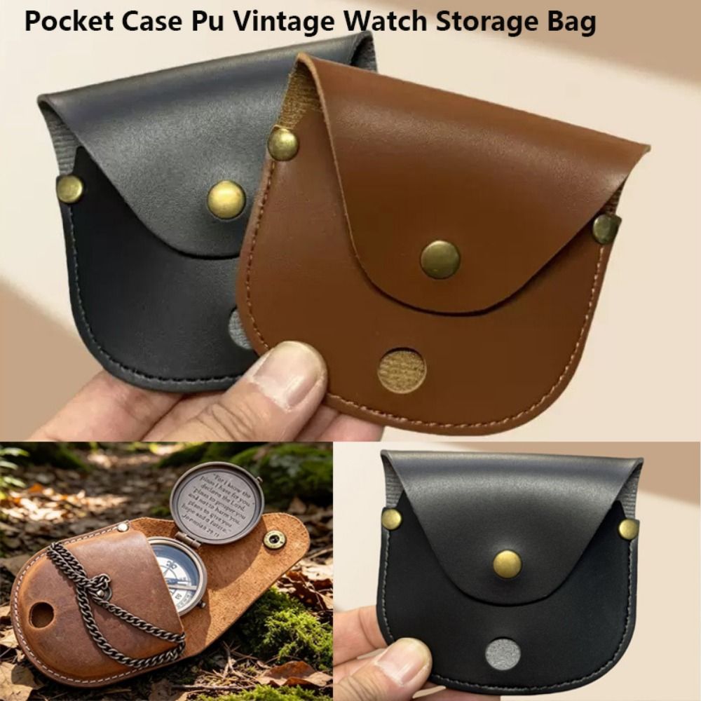 Outdoor Adventure Watches - Tas Kulit Kompas Gaya Retro Berkualitas
