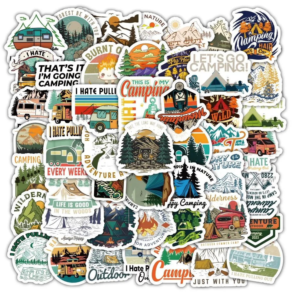 60 Buah Set Stiker Gaya Berkem - Outdoor Adventure Store ulasan dan harga